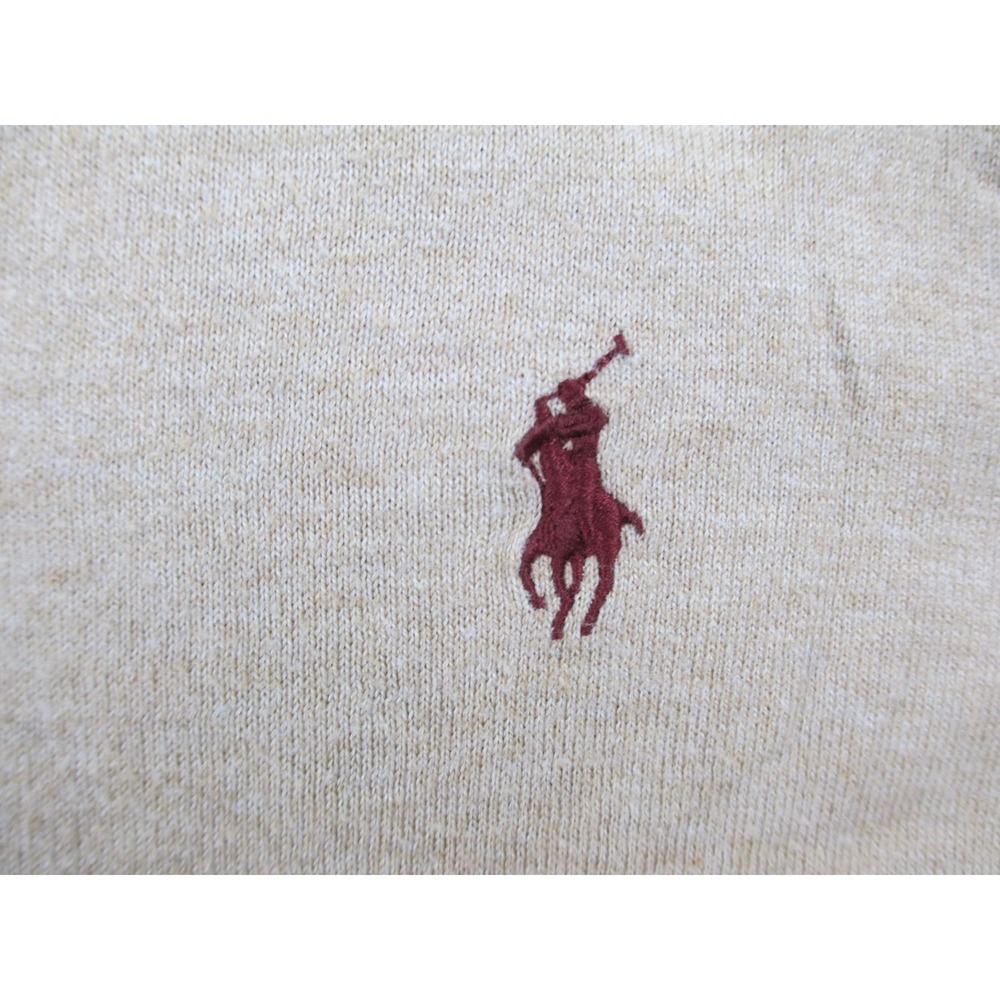 Ralph Lauren Sweater Mens Large Brown Knit Pullover Lightweight Pima Cotton Pony - Picture 4 of 8